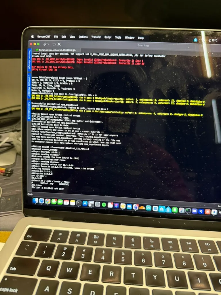 The full boot log streaming out over the serial console. I can read it, I just can't type back