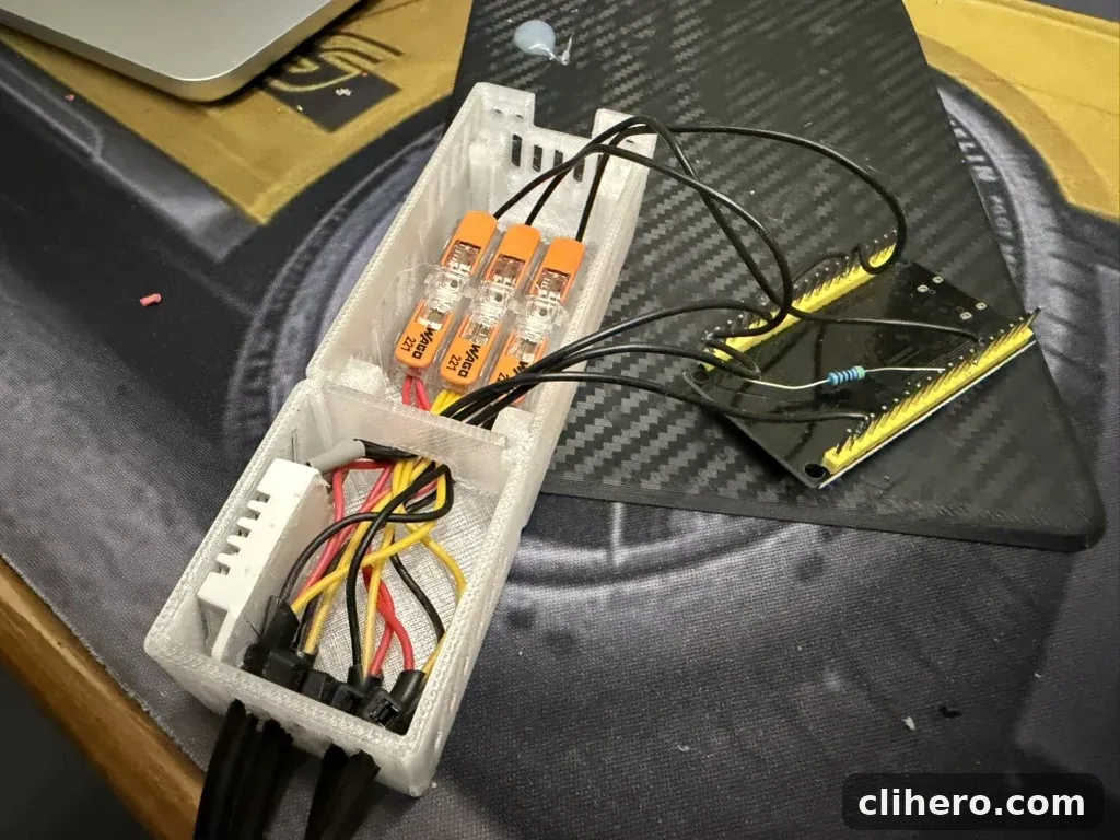Wiring the probes, the WAGOs and the ESP32 together